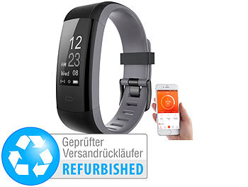 Smartband: newgen medicals Premium-GPS-Fitness-Armband, XL-Touchdisplay, Puls (Versandrückläufer)