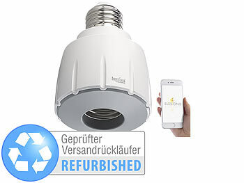 Lampensockel Adapter E27: Luminea Home Control Smarte WLAN-E27-Lampenfassung, Versandrückläufer