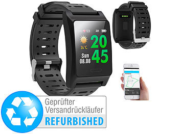 Smartwatch mit GPS: newgen medicals Fitness-GPS-Armbanduhr, Herzfrequenz-Anzeige, Versandrückläufer