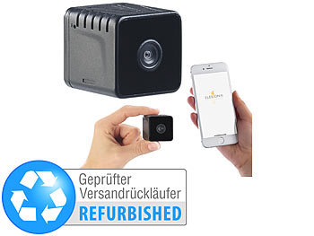 Minikamera mit Akku: 7links Full-HD-Mini-IP-Überwachungskamera mit WLAN, Versandrückläufer