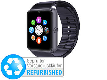 simvalley Mobile Handy-Uhr & Smartwatch mit IPS-Display,Versandrückläufer