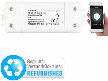 Alexa-WiFi-Schalter: Luminea Home Control WLAN-Schalter mit Dimmer-Funktion, für Siri, Versandrückläufer
