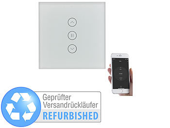 Rolladen Schalter: Luminea Home Control Rollladen-Touch-Unterputz-Steuerung mit WLAN, Versandrückläufer