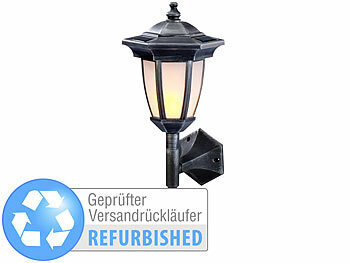 Wandlampe Vintage Retro: Lunartec Solar-LED-Stand- & Wandlaterne Versandrückläufer
