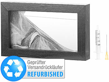 infactory Schwarz-Weiß-Sandbild mit Holzrahmen, 20 x 12 cm, Versandrückläufer