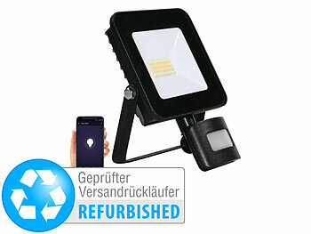 WiFi LED-Scheinwerfer: Luminea Home Control WLAN-Fluter, CCT-LEDs, App, Sprachsteuerung, Versandrückläufer