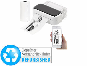 Foto Drucker: Callstel Mobiler XL Akku-Foto-Thermodrucker, Android, iOS, Versandrückläufer