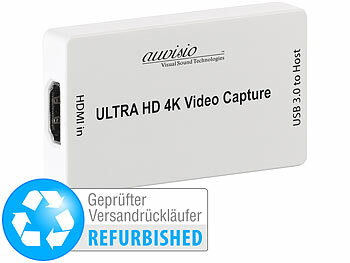 HDMI Capture: auvisio HDMI-Video-Rekorder & Streaming-Box, 4K / UHD, Versandrückläufer