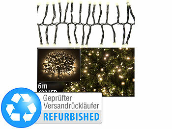 Lichterketten Winter: Lunartec LED-Büschel-Lichterkette, 600 LEDs, 8 Leuchtmodi, Versandrückläufer