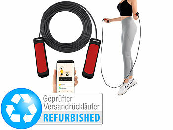 Springseil mit G-Sensor: PEARL sports Smartes Kugellager-Springseil, Bluetooth, App,Versandrückläufer 