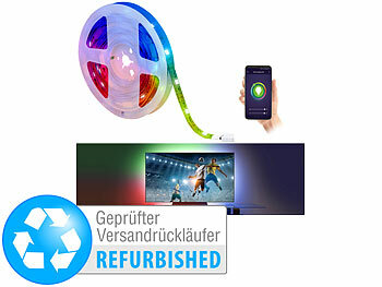 Luminea Home Control WLAN-RGB-LED-Streifen, Versandrückläufer