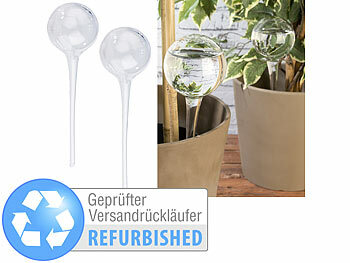 Pflanzen-Kugel: Royal Gardineer 2er-Set Gießfrei-Bewässerungs-Kugeln aus Glas, Versandrückläufer