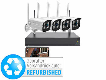HD IP Überwachungskamera: VisorTech Funk-Überwachungssystem mit HDD-Rekorder, Versandrückläufer
