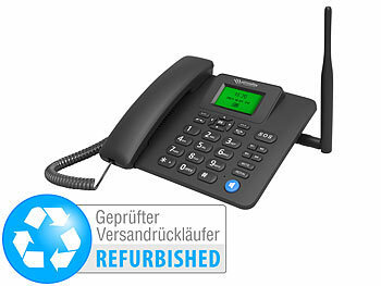 Schnurloses Telefon Retro: simvalley 4G-Tischtelefon, Hotspot-Funktion, WLAN, Akku, Versandrückläufer