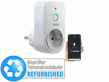 LED-Dimmer 230V: Luminea Home Control Smarte WLAN-Dimmer-Steckdose bis 200 W, App Versandrückläufer