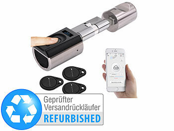 Türschloß elektronisch: VisorTech Elektronischer Tür-Schließzylinder, Fingerabdruck, Versandrückläufer