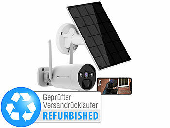 VisorTech 2K-Funk-Kamera für Rekorder DSC-500.nvr, Solarpanel(Versandrückläufer)