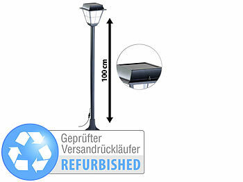 LED-Laterne Garten: Lunartec Hybrid Solar-LED-Wegeleuchte SWL-30 mit optional. Versandrückläufer
