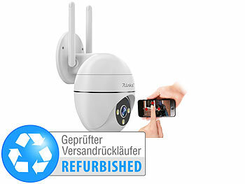 Haus Überwachungskamera: 7links WLAN-Pan-Tilt-Outdoorkamera, 2K-Auflösung, Tracking, Versandrückläufer