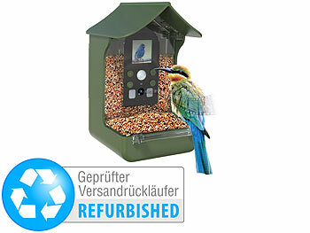 Bewegungserfassung draussen Wildtier Wildlife Futterschale Anflugplatz Aussenkamera: VisorTech Vogelhäuschen & Futterstelle, Full-HD-Kamera, Versandrückläufer