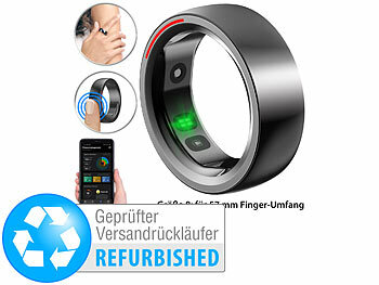 Smart Ringe Android: newgen medicals Fitness-&Schlaftracker-Ring m. Herzfrequenz, Gr. 57, Versandrückläufer