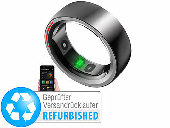 Smart Ring: newgen medicals Fitness-& Schlaftracker-Ring m. Herzfrequenz, Gr.12, Versandrückläufer