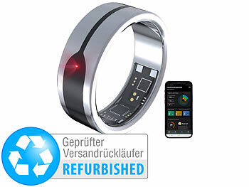 Schlaftracker-Ringe: newgen medicals Fitnesstracker-Ring, 2 mm, silber, Gr.70, Versandrückläufer