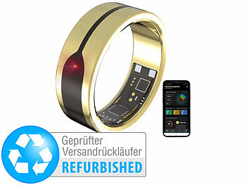 Fitness Ringe Damen: newgen medicals Fitnesstracker-Ring, Herzfrequenz- & SpO2-Anzeige, Versandrückläufer 