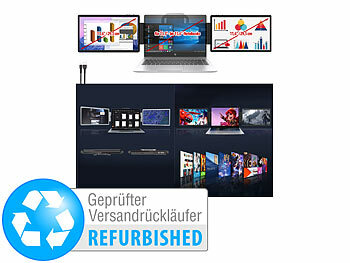 auvisio Tragbarer Dual-Monitor mit je 29,5 cm, Versandrückläufer