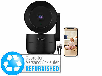 IP Netzwerk Kamera: 7links WLAN-2K-Überwachungskamera, Pan/Tilt, Versandrückläufer