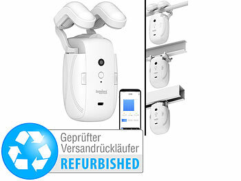 Vorhangschalter: Luminea Home Control Smarter 3in1-Universal-Vorhangmotor mit Akku, Versandrückläufer
