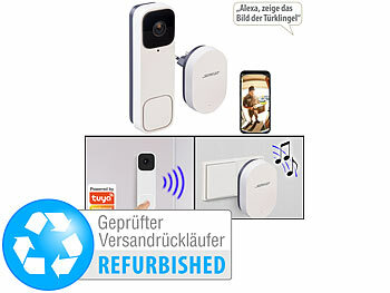 Türklingel-Kameras: Somikon Kabellose WLAN-2K-Video-Türklingel, 170°, Versandrückläufer