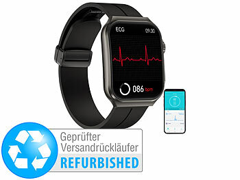 newgen medicals Smarte Fitness-Uhr mit EKG-, Blutdruck- Anzeige,  Versandrückläufer