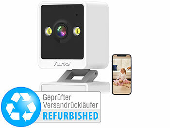 7links Mini-IP-Kamera, 2K, farbige & IR-Nachtsicht, Versandrückläufer