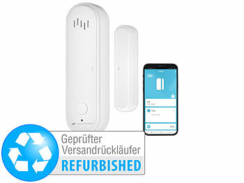 Haustüralarm: VisorTech 2in1-WLAN-Tür- und Fensteralarm mit Sirene, Versandrückläufer