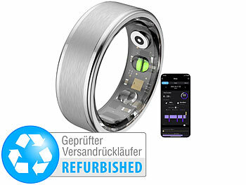 Gesundheitsmonitor-Ring: newgen medicals Fitnesstracker-Ring, Sp02, Herzfrequenz, Versandrückläufer 