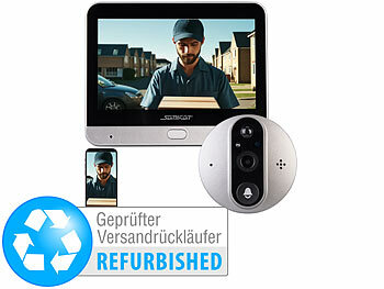 Türspion Kamera WLAN: Somikon Smarte Türspion-Kamera mit Farbdisplay und Klingel, Versandrückläufer