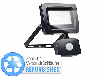 LED Außenlampe: Luminea Mini-LED-Fluter, PIR-Bewegungssensor, 10 Watt, Versandrückläufer erhältlich auf eMall