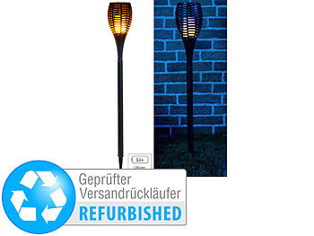 Garten LED Deko Beleuchtung: Luminea LED-Gartenfackel, realistisches Flammenflackern, Versandrückläufer