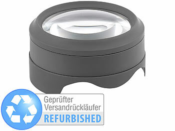 Lese-Lupe: Lunartec LED-Tischlupe mit hochwertigem optischem Glas, Versandrückläufer