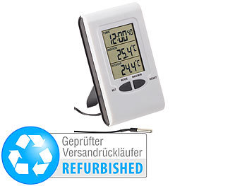 PEARL in- & Out-Thermometer: Digitales Innen- und Außen-Thermometer mit  Versandrückläufer (Thermometer Außentemperatur)