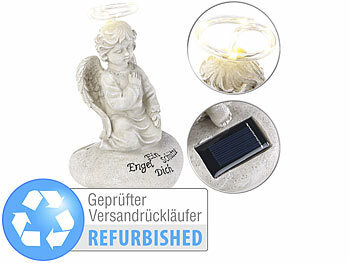 Lunartec Garten Engel: Schutzengel-Figur mit Solar-LED-Licht