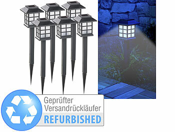 Solarlampen-Sets: Lunartec 6er-Set Solar-LED-Wegeleuchten "Asian", Versandrückläufer