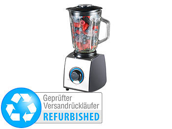 Mixer Smoothie Glas: Rosenstein & Söhne Glas-Standmixer, 6 Klingen, 7 Modi, Ice Crush, 600W(Versandrückläufer)