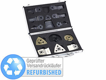 Multitool-Sägeblatt Set: AGT Werkzeugzubehör-Koffer mit 13 Aufsätzen Versandrückläufer