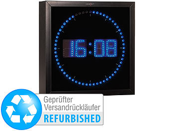 Lunartec LED-Wanduhr mit Sekunden-Lauflicht aus blauen LEDs (Versandrückläufer)