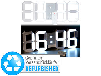 Wanduhr Große Ziffern: Lunartec Digitale XXL-LED-Tisch- & Wanduhr, 45 cm, dimmbar (Versandrückläufer)