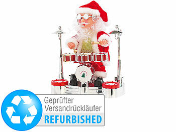 infactory Singender Schlagzeuger-Weihnachtsmann,Versandrückläufer