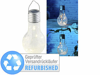 LED Leuchte: Lunartec Deko-LED-Glühbirne im Crackle-Glas-Design, Versandrückläufer