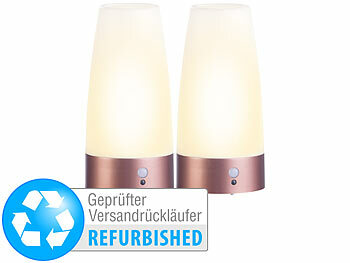 Automatische Tischlampe: Lunartec 2er-Set LED-Akku-Tischlampen, Versandrückläufer